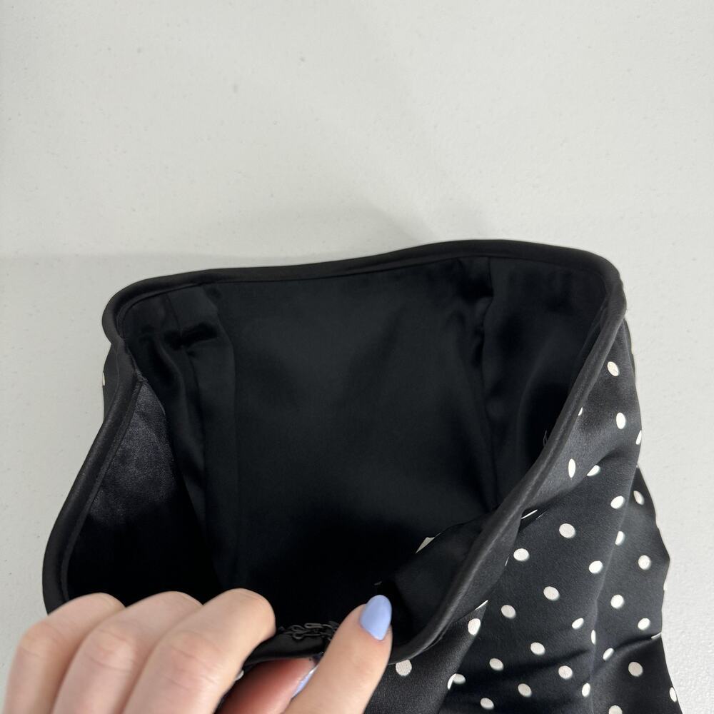 Vintage Jessica McClintock Dress Womens 6 Black Polka Dot Strapless Retro Pinup - Picture 8 of 13